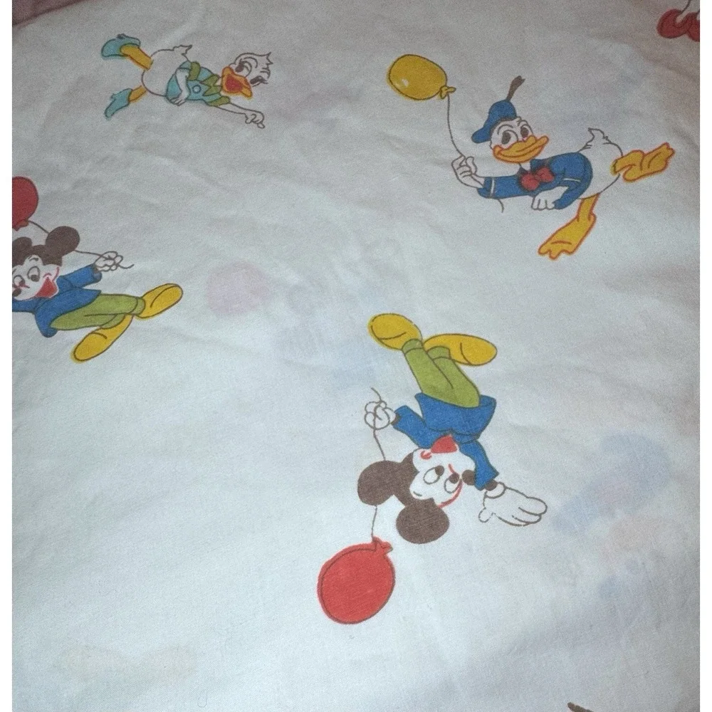 Vintage Disney Mickey & Friends Fitted Crib Sheet 52x28